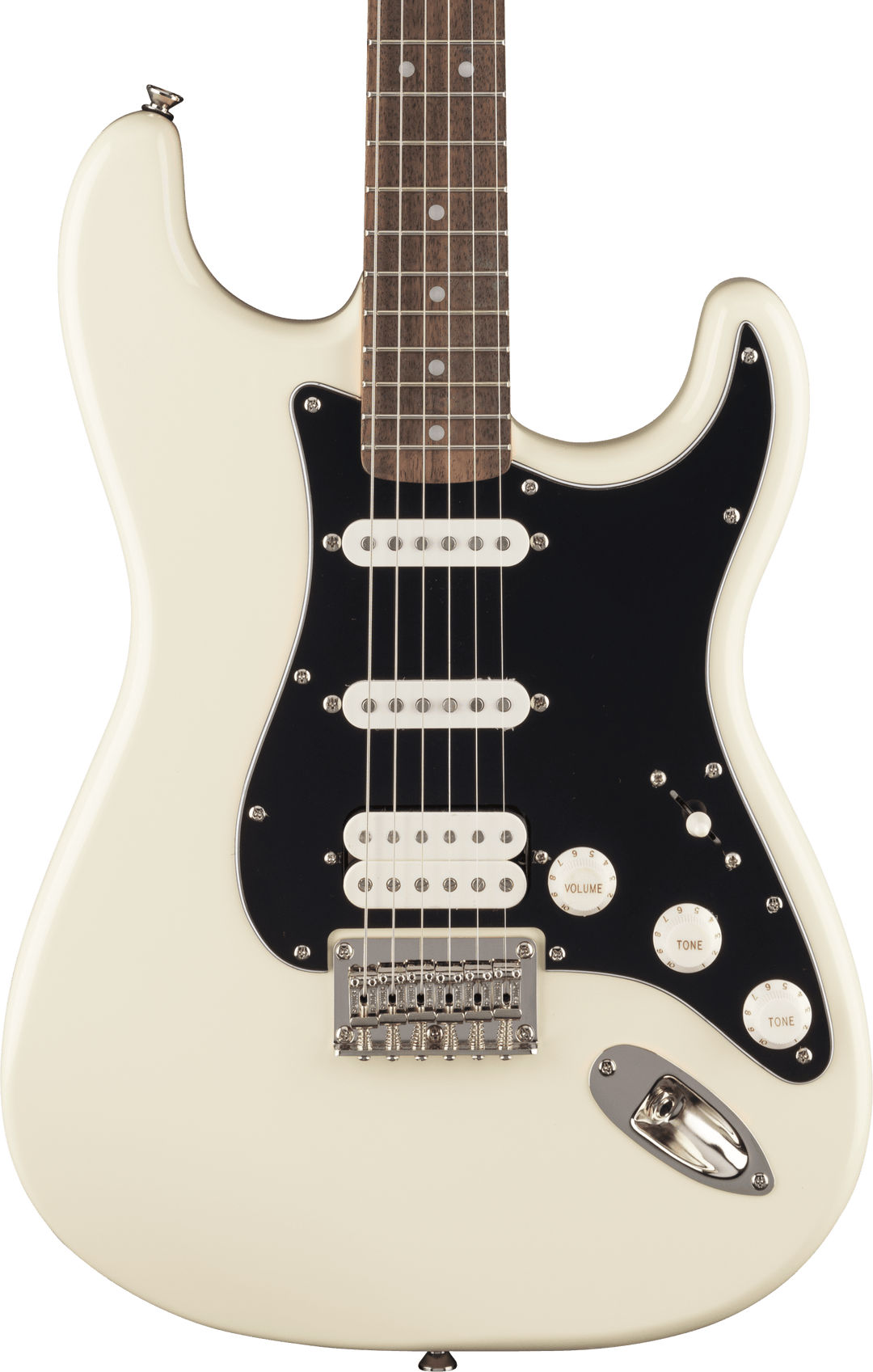Fender Classic Vibe 70s Stratocaster HT HSS, laakeripuuotelauta, Black pleksi, Olympic White