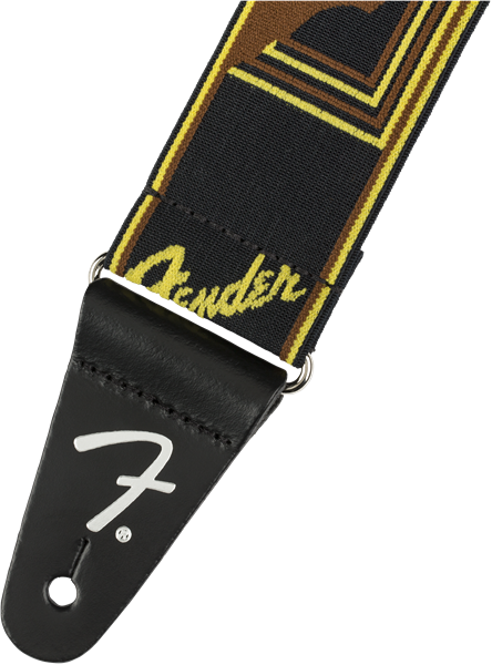 Fender Painoton kitarahihna (Black/Yellow/Brown, 2")