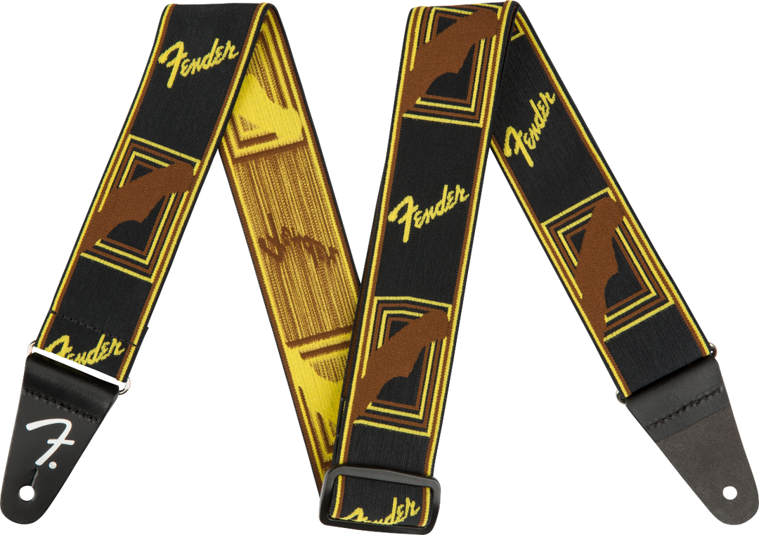 Fender Weighless Kitarahihna (Black/Yellow/Brown, 2")