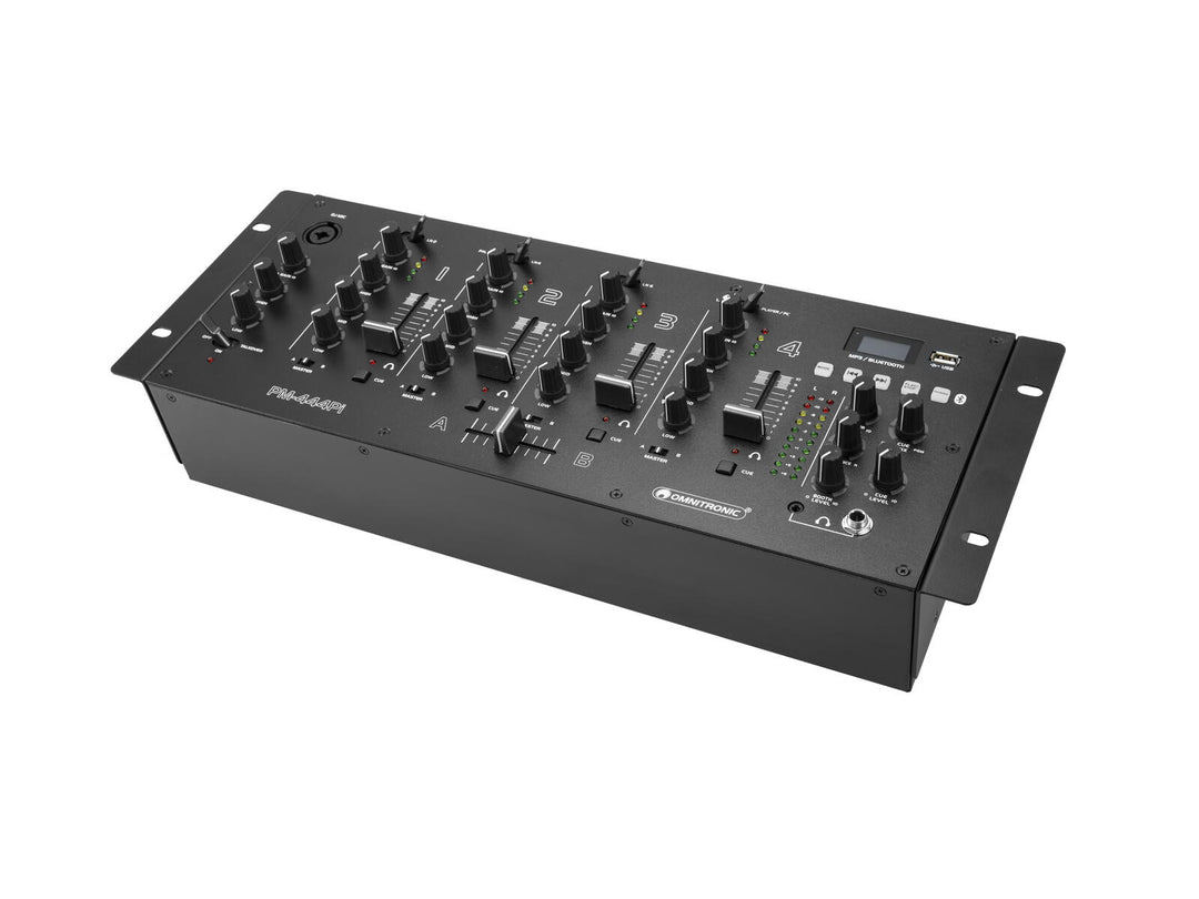 OMNITRONIC PM-444Pi 4-kanavainen DJ-sekoitin soittimella & USB-liitännällä
