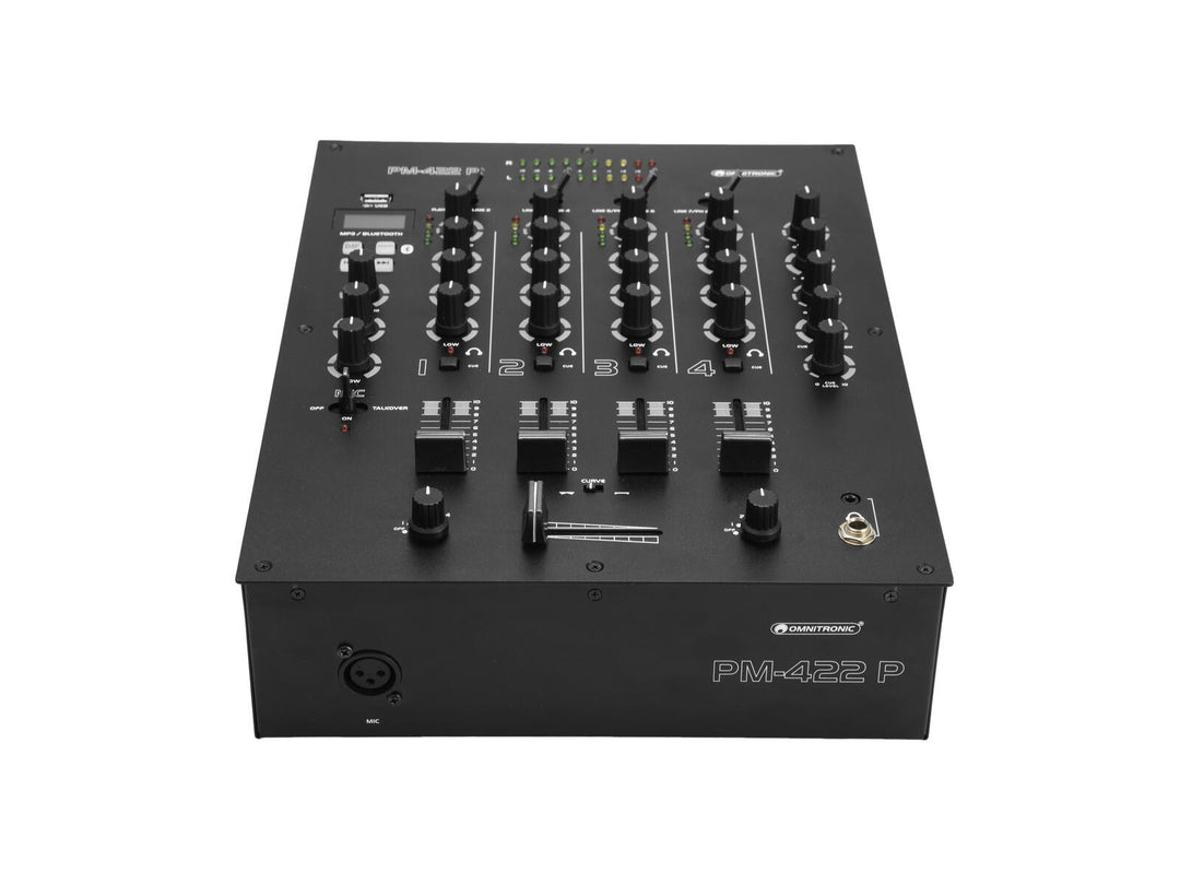 OMNITRONIC PM-422P 4-kanavainen DJ-miksauspöytä Bluetooth & USB Playerilla