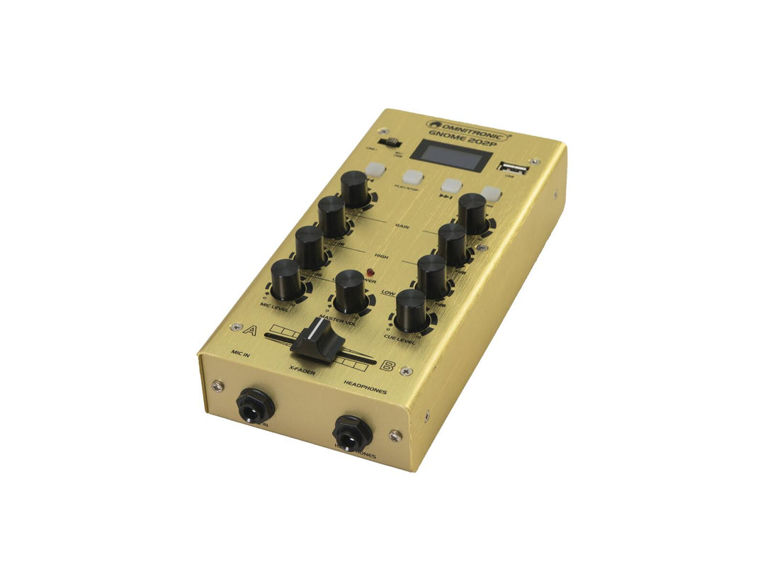 OMNITRONIC GNOME-202P Mini Mixer kultainen