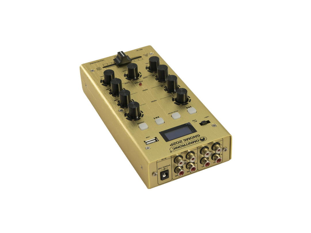 OMNITRONIC GNOME-202P Mini Mixer kultainen