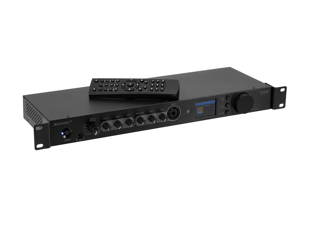 OMNITRONIC EP-220NET Esivahvistin Internet-radiolla, DAB+ ja Bluetooth
