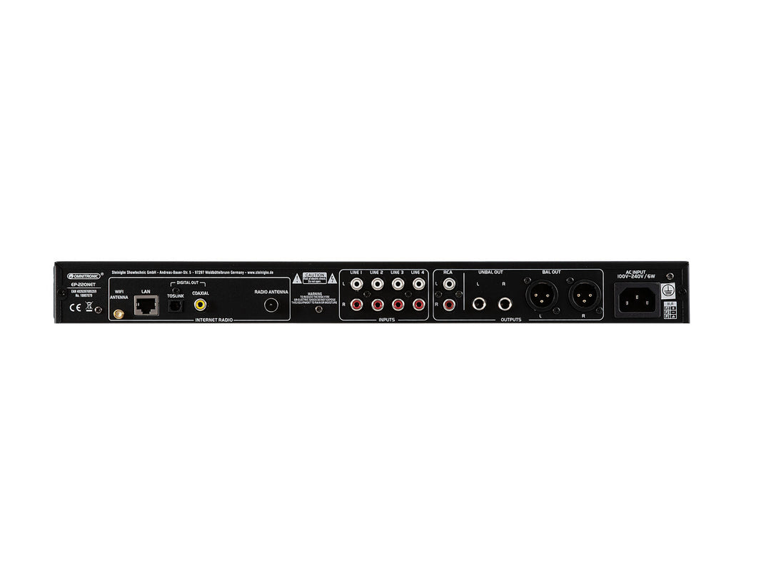 OMNITRONIC EP-220NET Esivahvistin Internet-radiolla, DAB+ ja Bluetooth