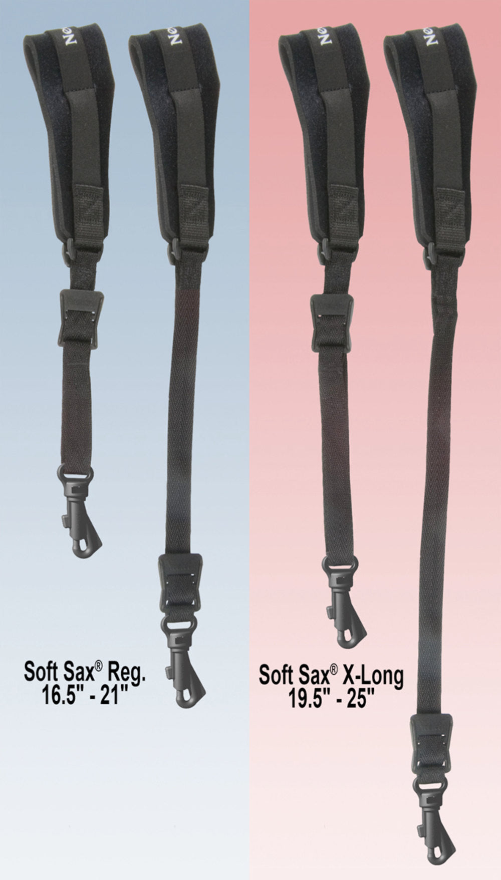 Neotech Soft Sax -saksofonihihna XL, musta, muovinen koukku