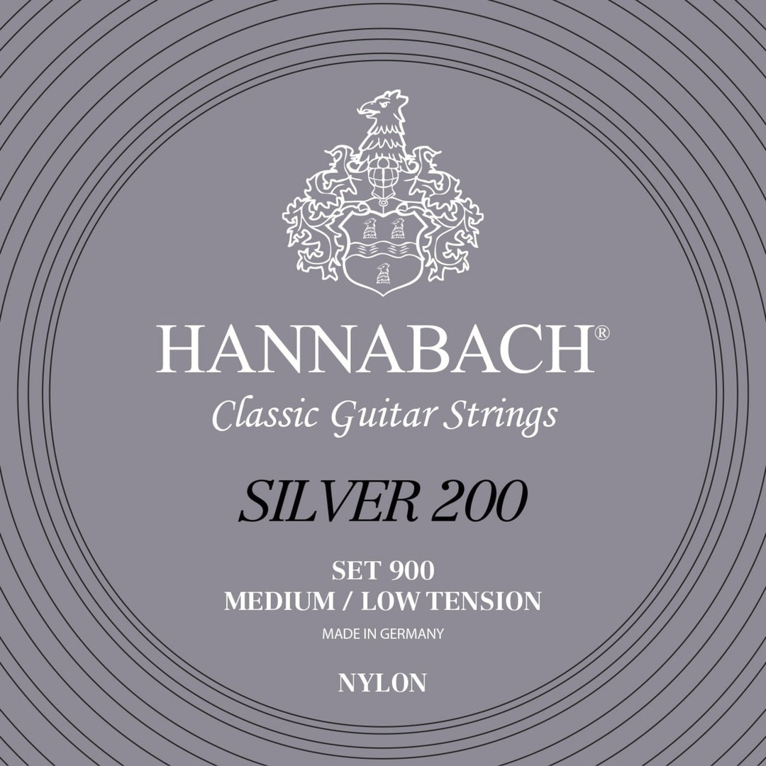 Hannabach Strings klassiselle kitaralle Series 900 Medium/Low Tension Silver 200 – Set medium low (900MLT)
