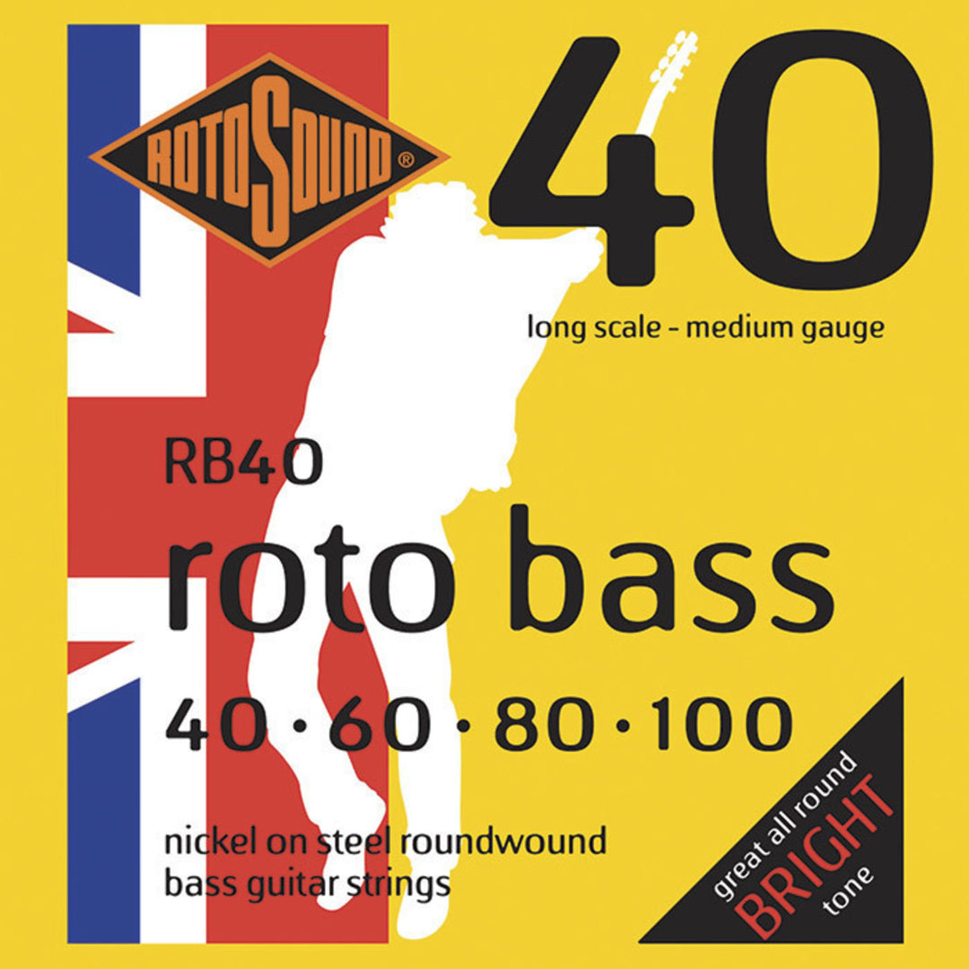 Rotosound E-Bass Strings Roto Bass - 4-kielinen settisarja Nikkeli medium 40-100 (RB40)