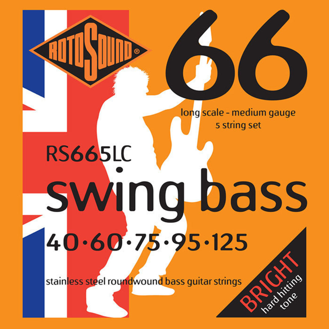 Rotosound sähköbasson kielet Swing Bass 66 - set 5-kielinen Stainless Steel Medium 40-125 (RS665LC)