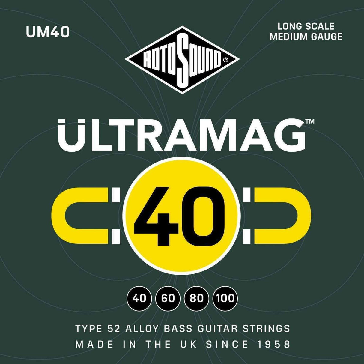 Rotosound E-Bass Strings Ultramag - Set 4-string Medium 40-100 (UM40)