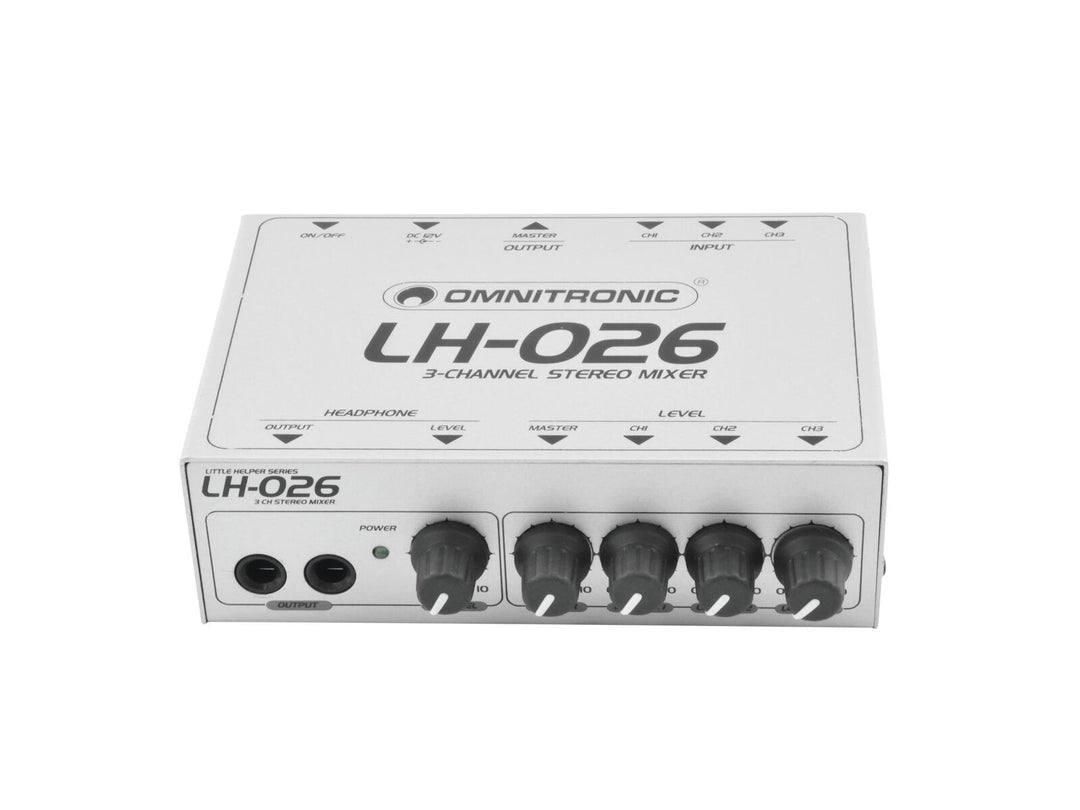 OMNITRONIC LH-026 3-kanavainen Stereo Mixer