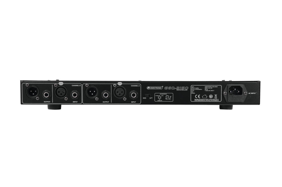 Omnitronic GEQ-2150 2x 15 Kaistan Graafinen Taajuuskorjain