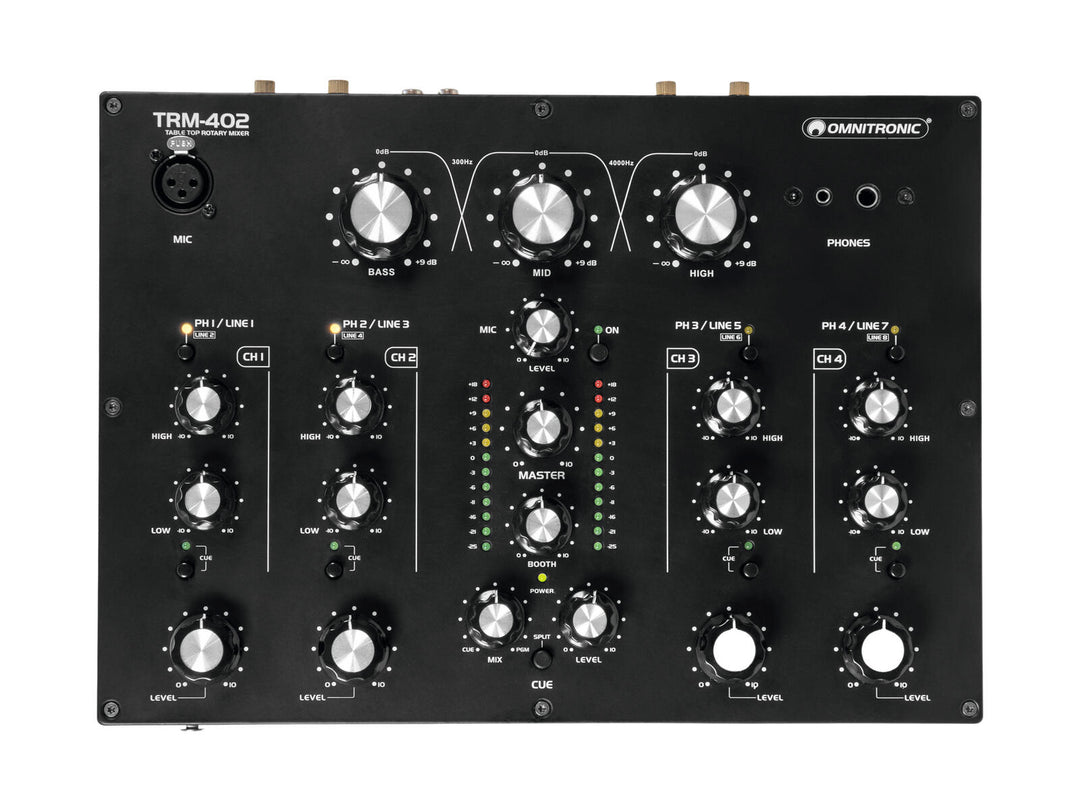 OMNITRONIC TRM-402 4-kanavainen Rotary-mikseri
