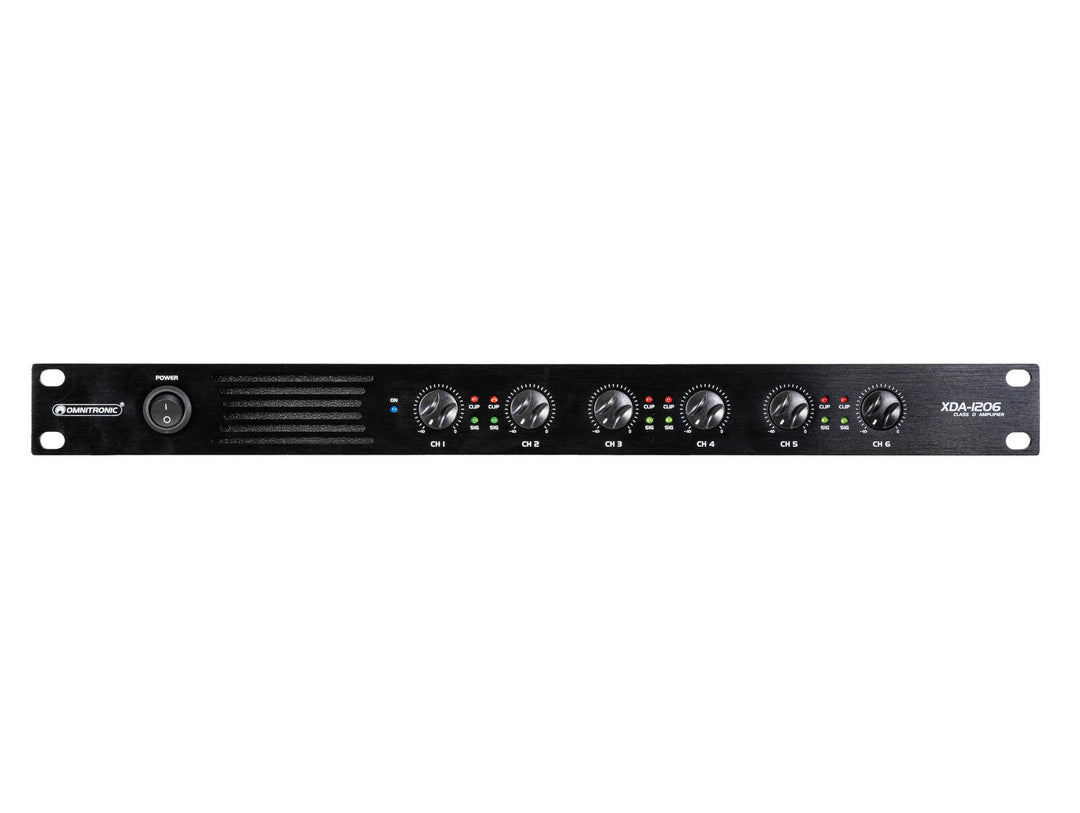 OMNITRONIC XDA-1206 6-kanavainen Class D vahvistin