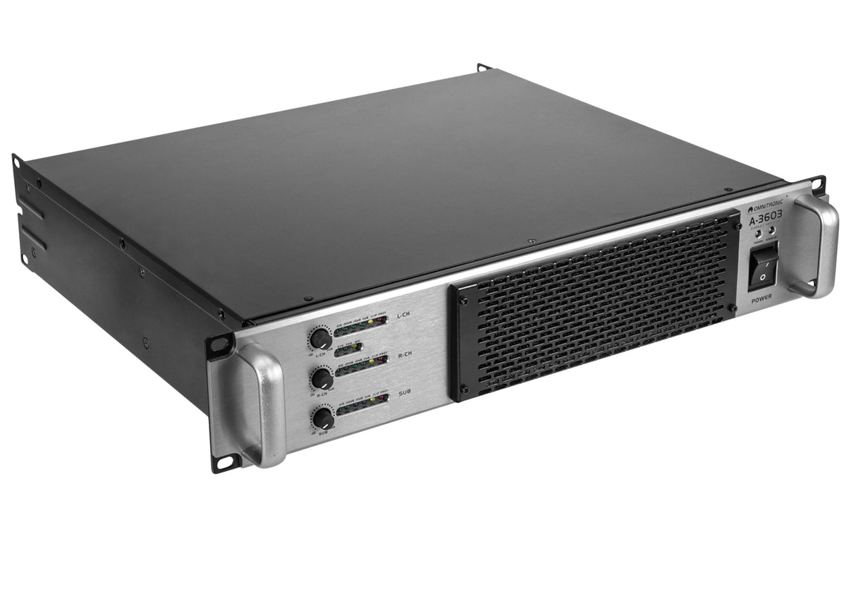 Omnitronic A-3603 D-luokan 2.1 vahvistin