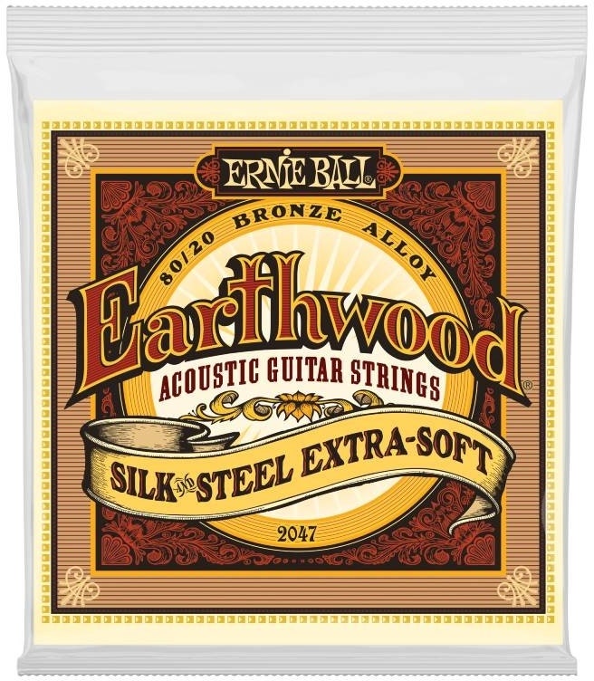 Ernie Ball 2047 Earthwood 80/20 Silk & Steel, erittäin pehmeä