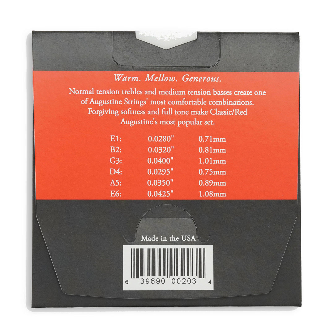 Augustine-kielet klassiselle kitaralle Classic Label – set Classic Red (normal/medium)