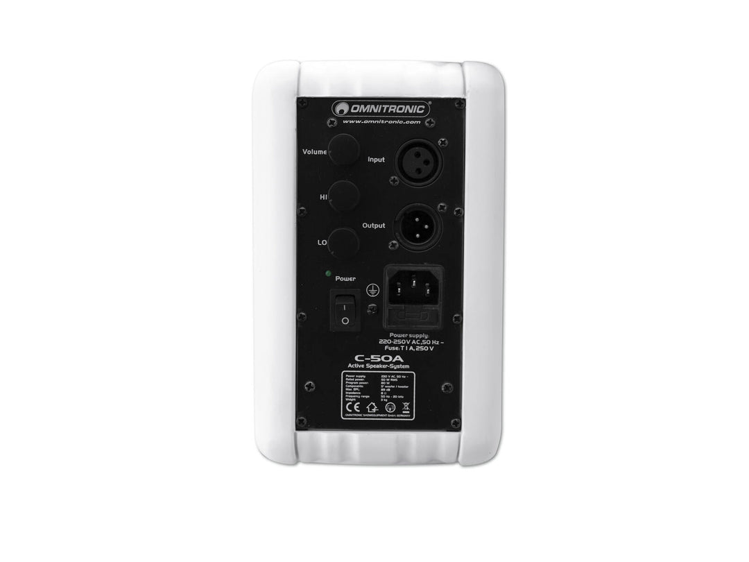 OMNITRONIC C-50A aktiivinen valkoinen 2x