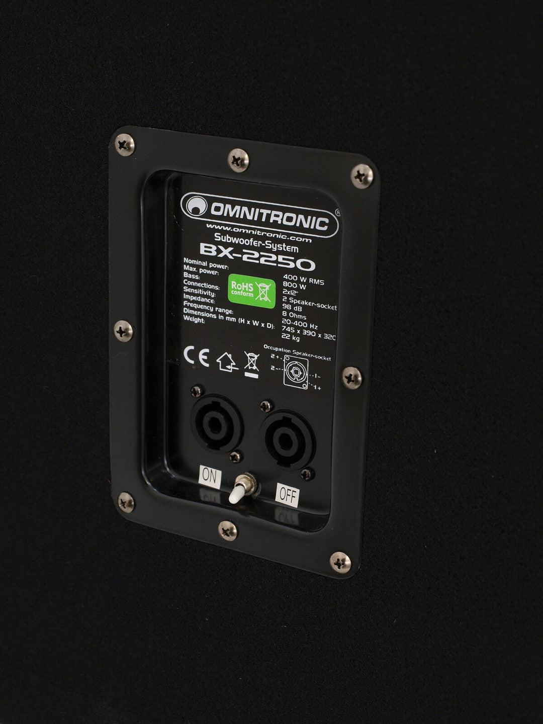 OMNITRONIC BX-2250 subwoofer 800 W