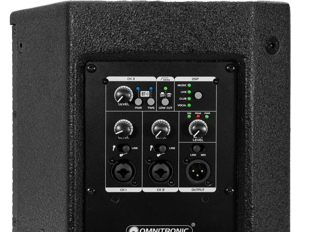 OMNITRONIC PAS-210A MK4 2-way Top, aktiivinen, DSP, BT