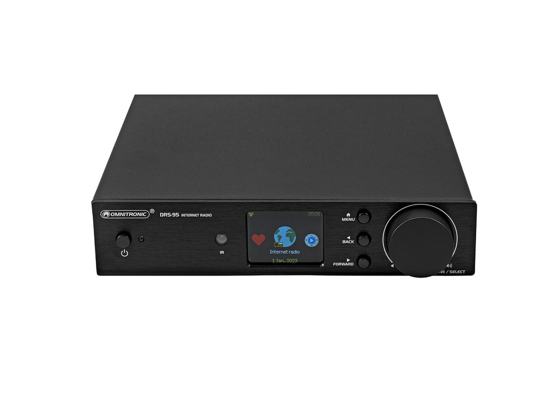 OMNITRONIC DRS-95 Internet Radio, jossa DAB+ ja Bluetooth