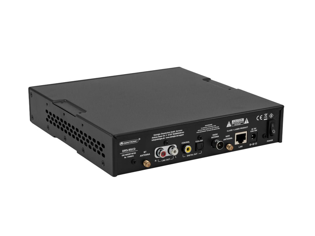 OMNITRONIC DRS-95CD-internetradio DAB+:lla, Bluetoothilla ja CD-soittimella