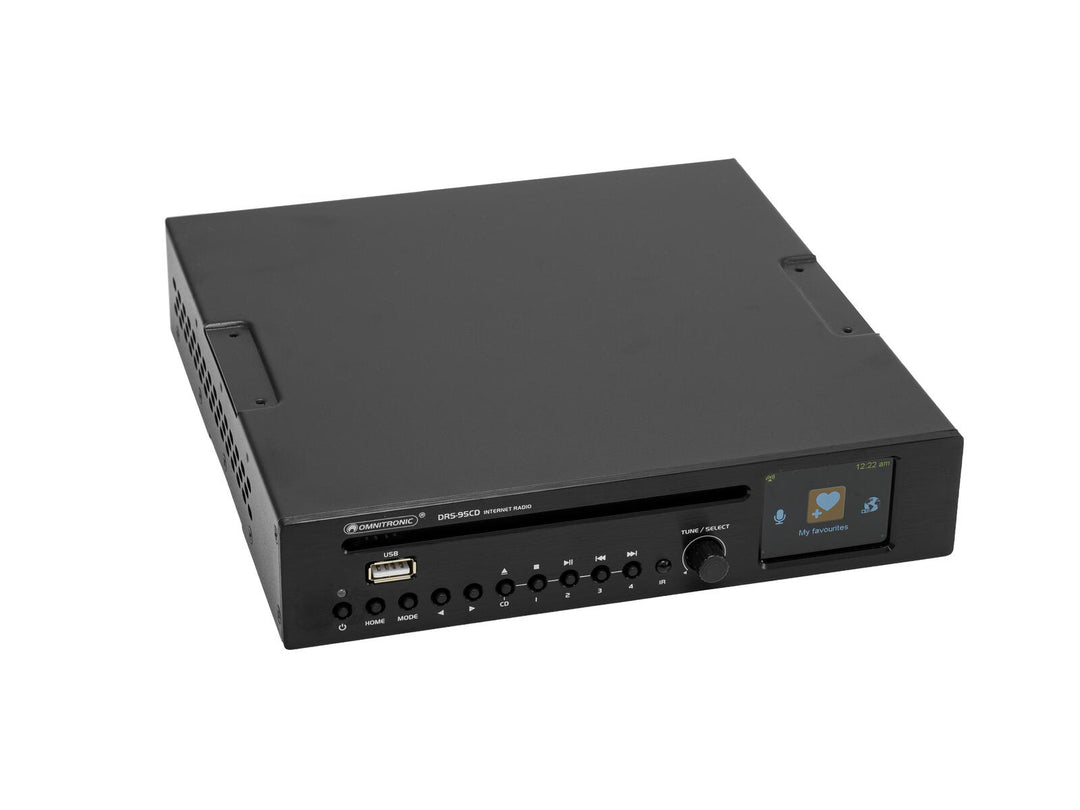 OMNITRONIC DRS-95CD-internetradio DAB+:lla, Bluetoothilla ja CD-soittimella