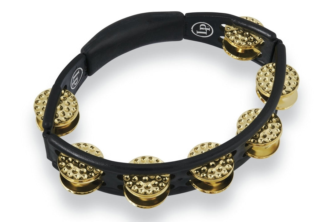 Latin Pundistussoittimet Tambourine Cyclops Hand model - Dimpled Brass, black (LP174)