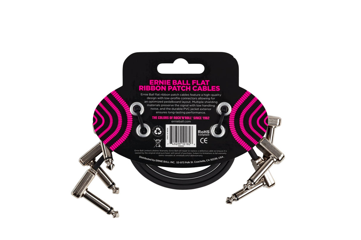 Ernie Ball 6222 Patchkaapeli 3-Pakkaus (30cm)