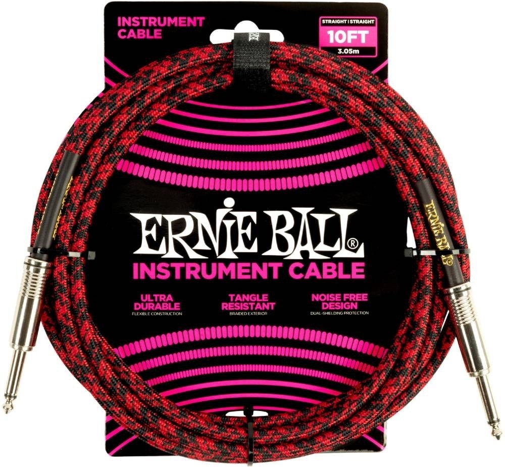 Ernie Ball 6394 instrumenttikaapeli 3 M (10 ft) - Black & Red