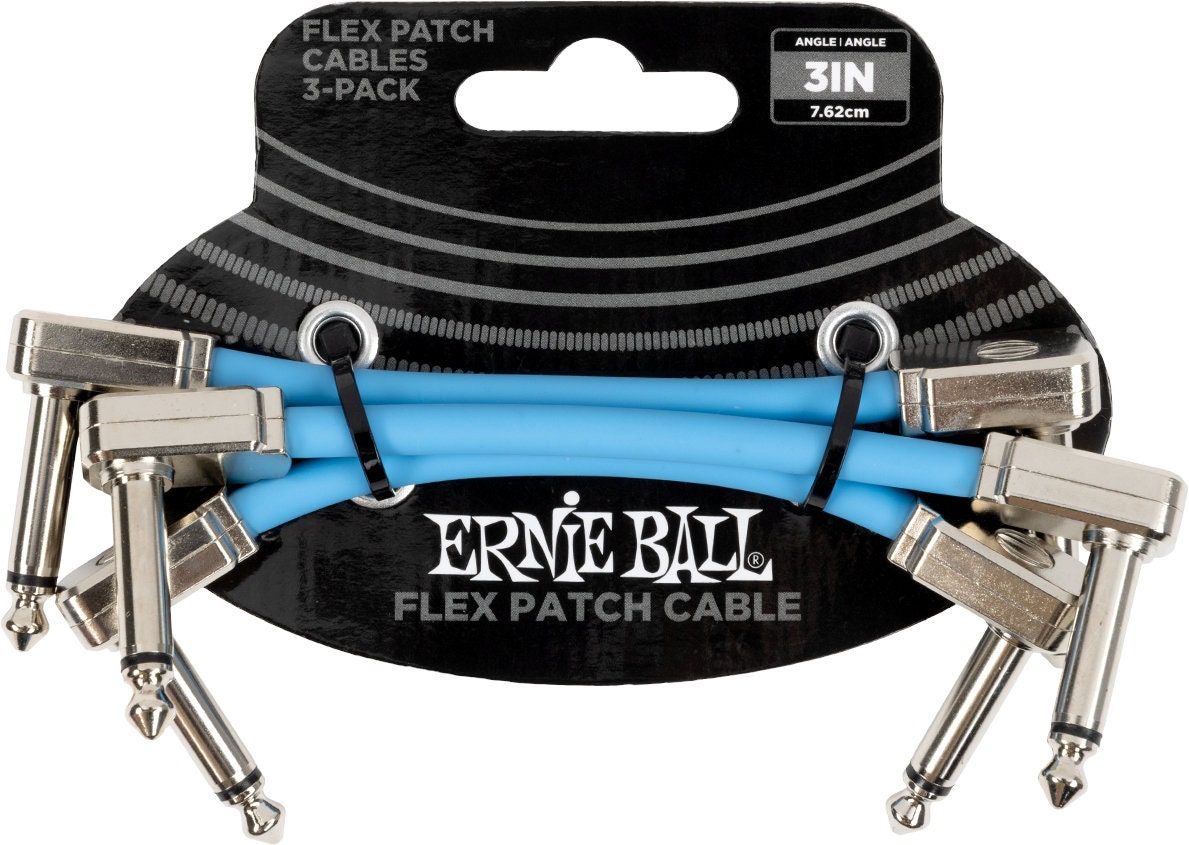 Ernie Ball 6459 Flex Patch Cable Blue 7,5cm 3-pack