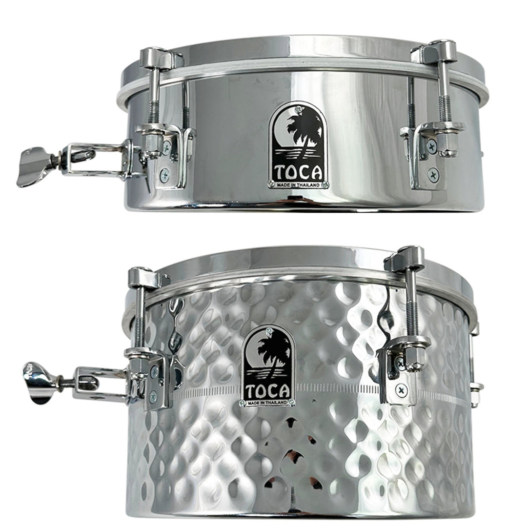 Toca Drumset Lisäosat Timbales - 12" x 4" Rosteri-teräs (T-412-SS)