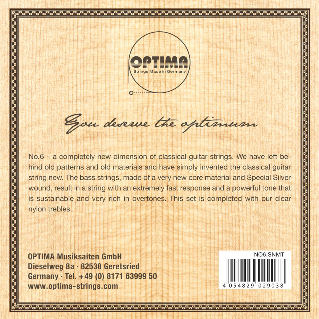 Optima kielet klassiselle kitaralle No. 6 Special Silver - Set Nylon medium (NO6.SNMT)