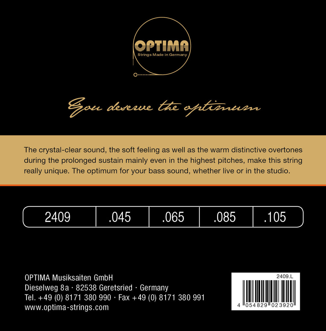 Optima E-Bass kielet Unique studio golden strings - 4-kiel. medium sc. (2409M)