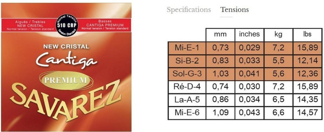 Savarez Strings for classic Kitarat New Cristal Cantiga Premium - Normal set (510CRP)