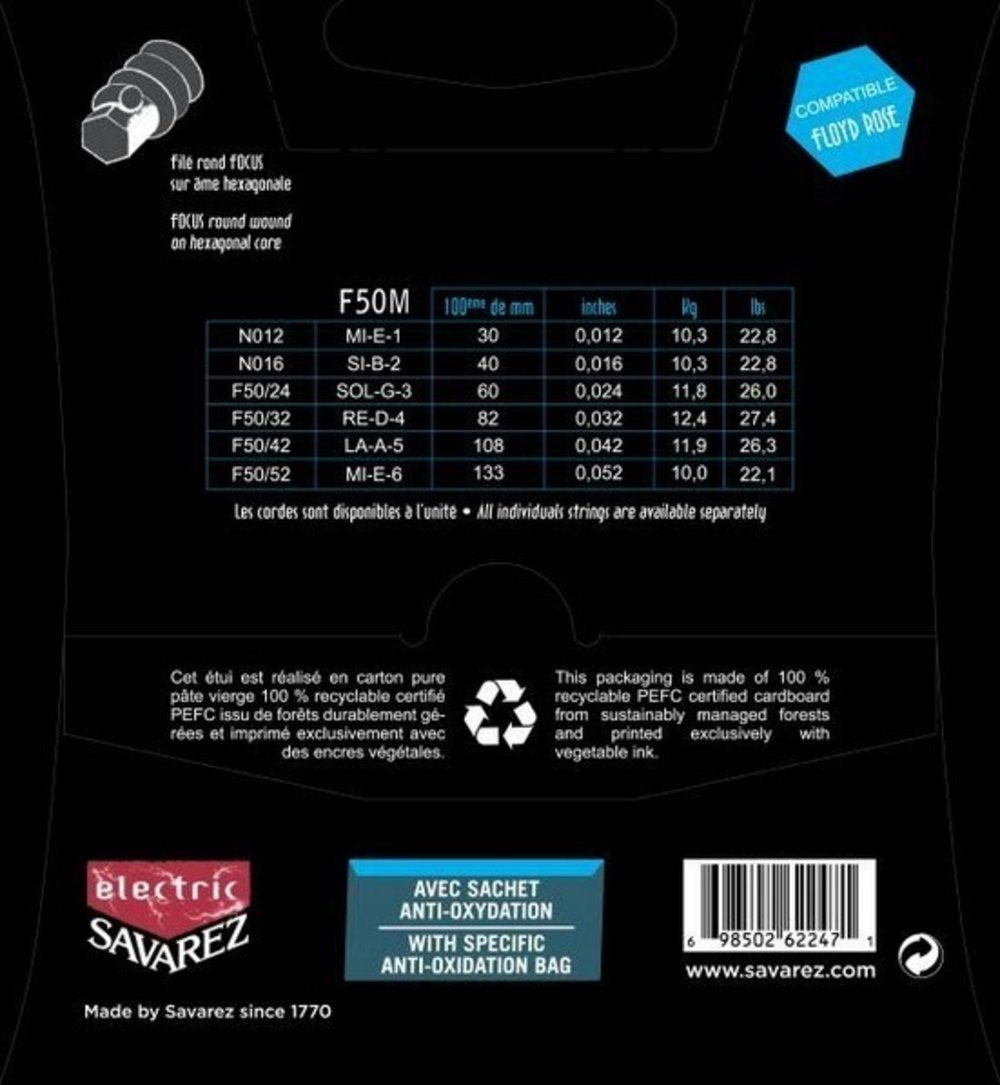 Savarez F50M Focus elguitarstrenge, medium .012 til .052