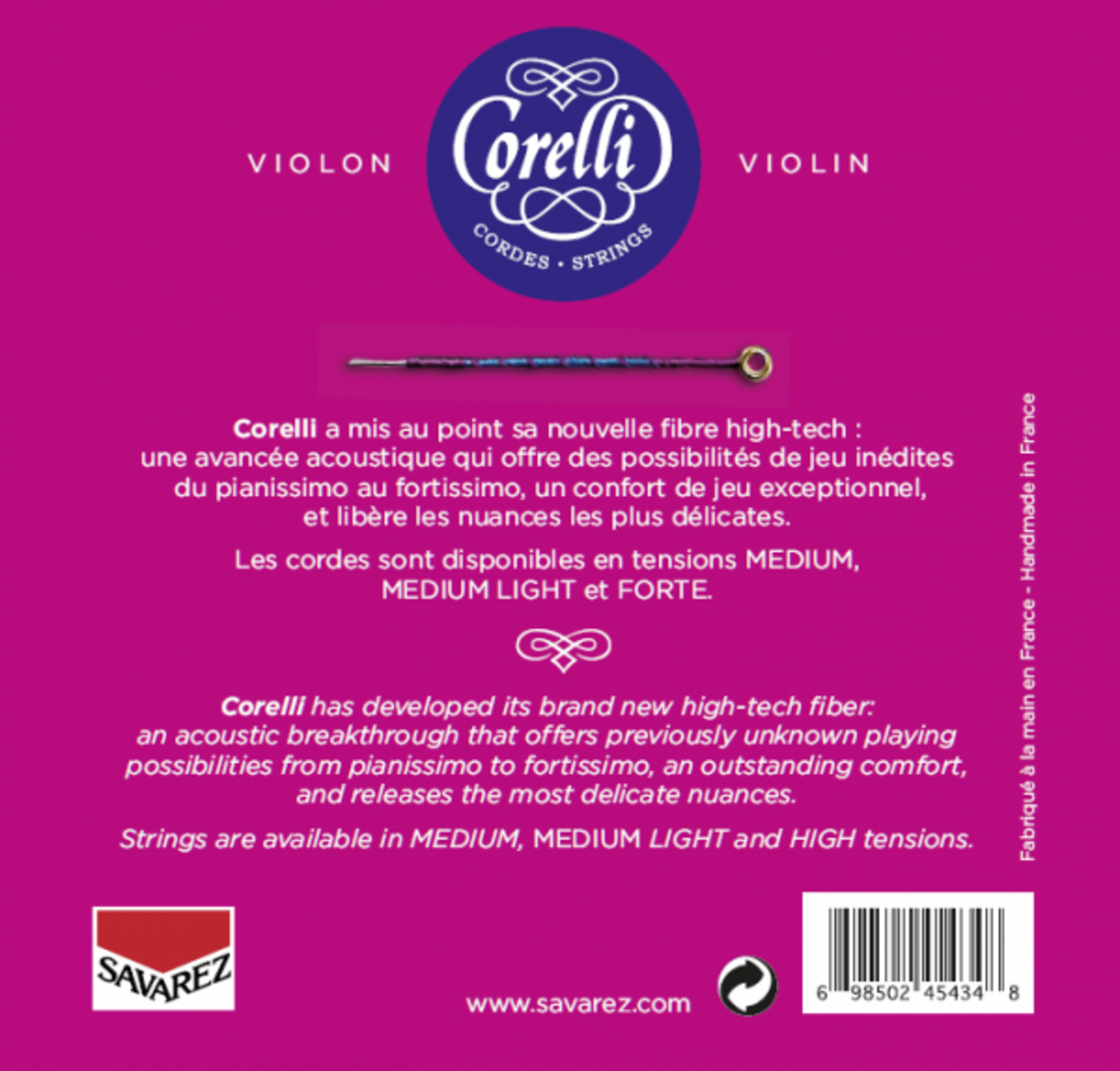 Corelli Violin strings Cantiga - Medium (900M)