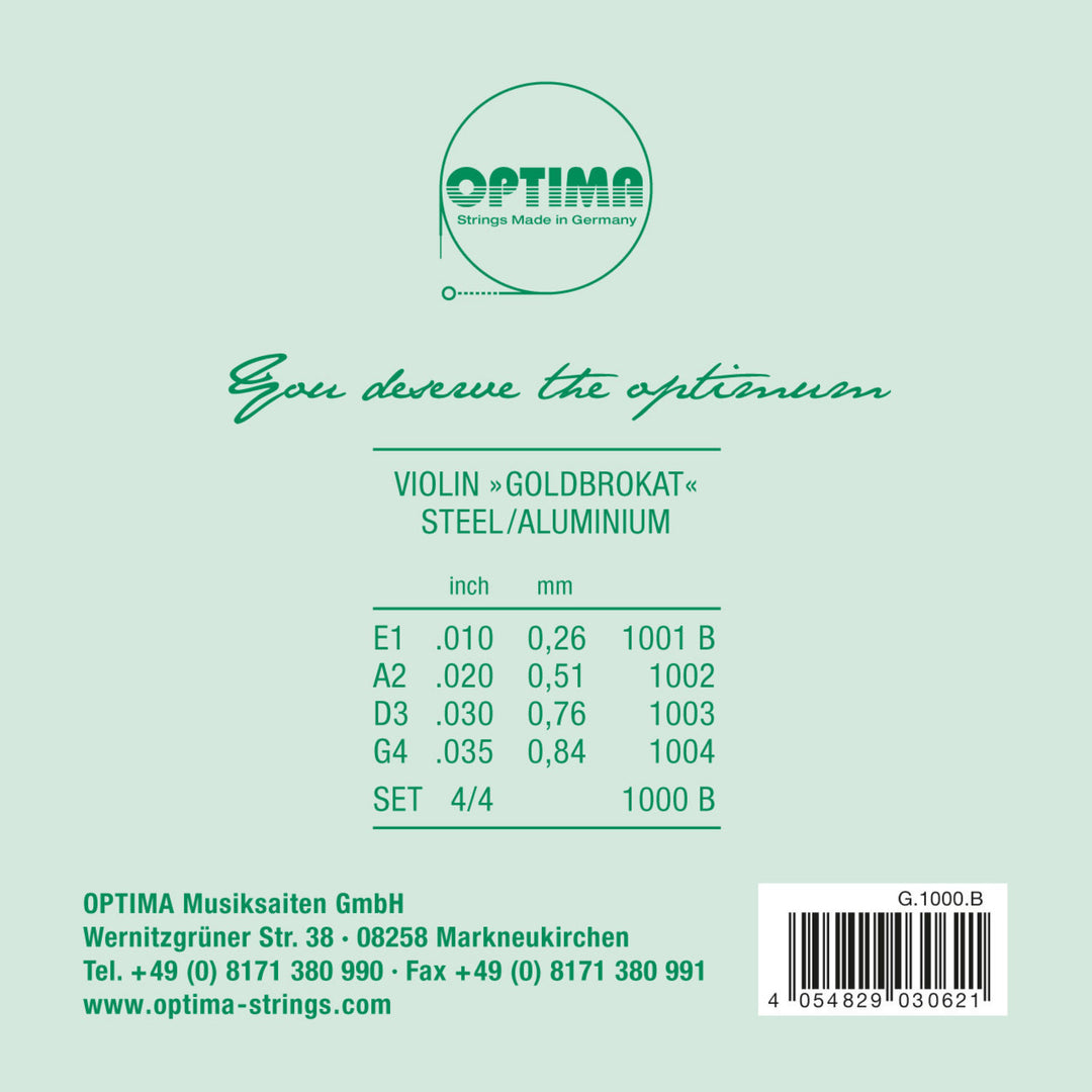 Optima Viulut strings Goldbrokat - Set 4/4 (1000B)