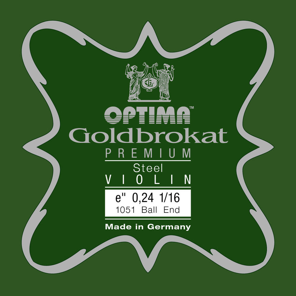 Optima Goldbrokat Premium E-streng 1/16-violin, 0,24 mm, kugle