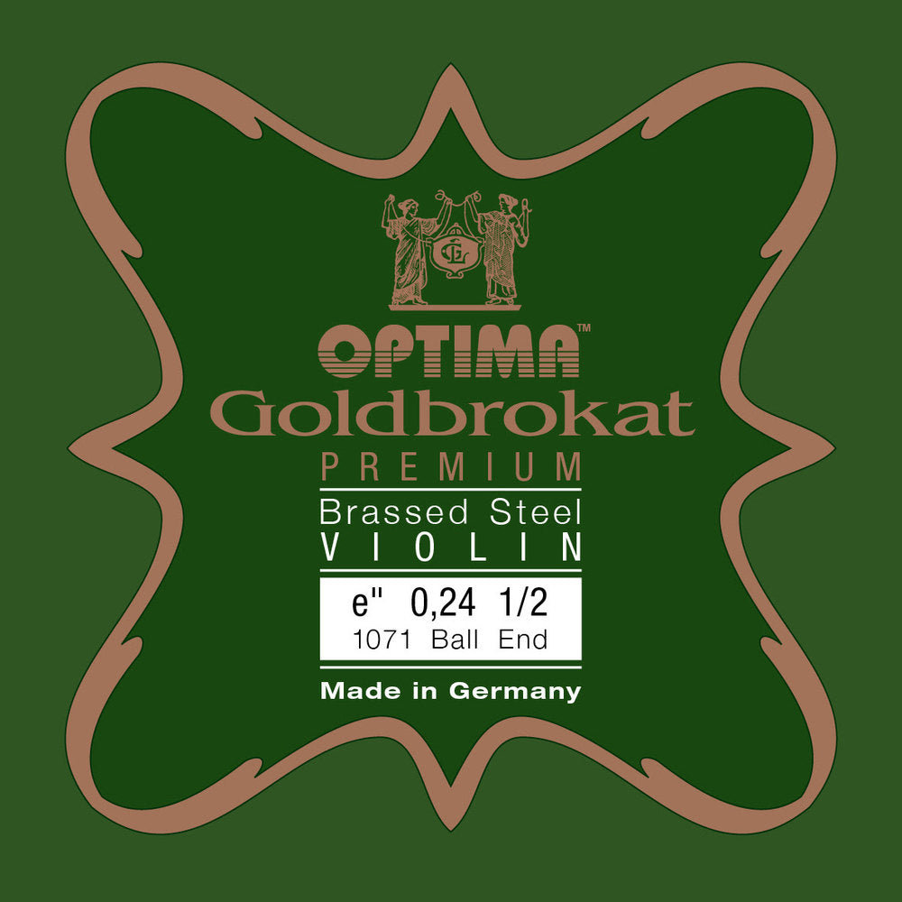 Optima Goldbrokat Premium Brassed E-streng 1/2-violin, 0,24 mm, kugle