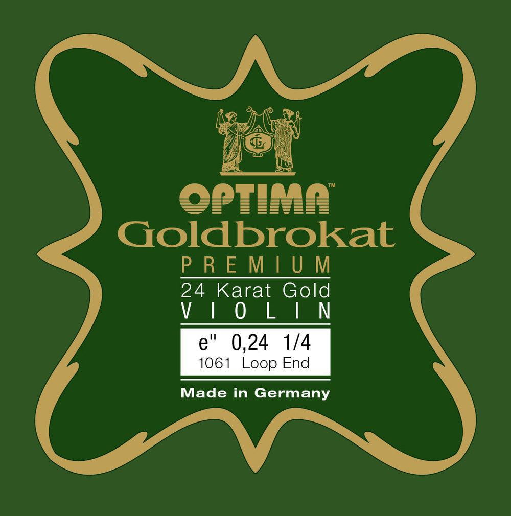 Optima Goldbrokat 24K Gold E-streng 1/4-violin, 0,24 mm, løkke