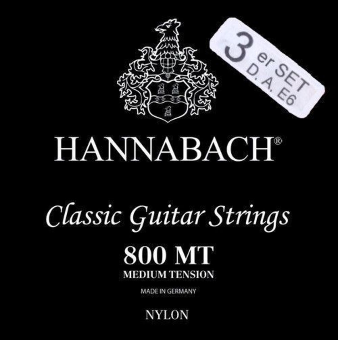 Hannabach-kielet klassiselle kitaralle Serie 800 Medium tension Silver plated - Setti 3 bassokieltä (8007MT)