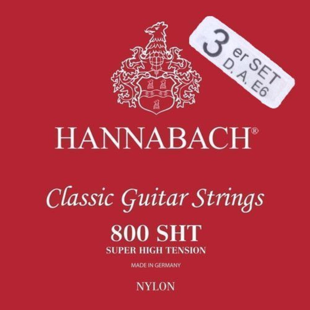 Hannabach Strings klassiselle kitaralle Serie 800 Super High Tension Silver plated – 3 bassokielen Set (8007SHT)