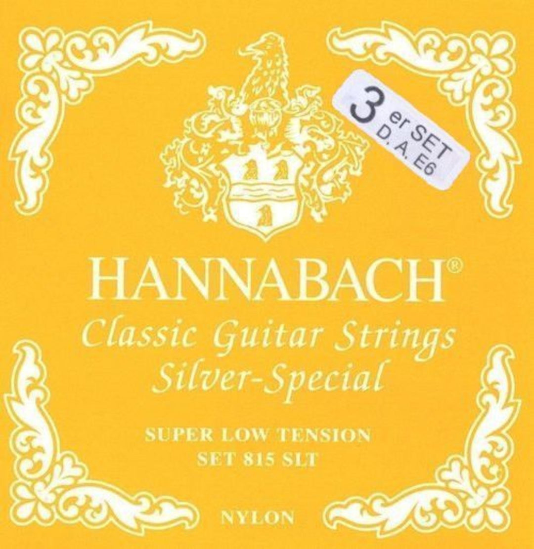 Hannabach-kielet klassiselle Kitarat Serie 815 Super Low Tension Silver special - Setti 3 bass (8157SLT)