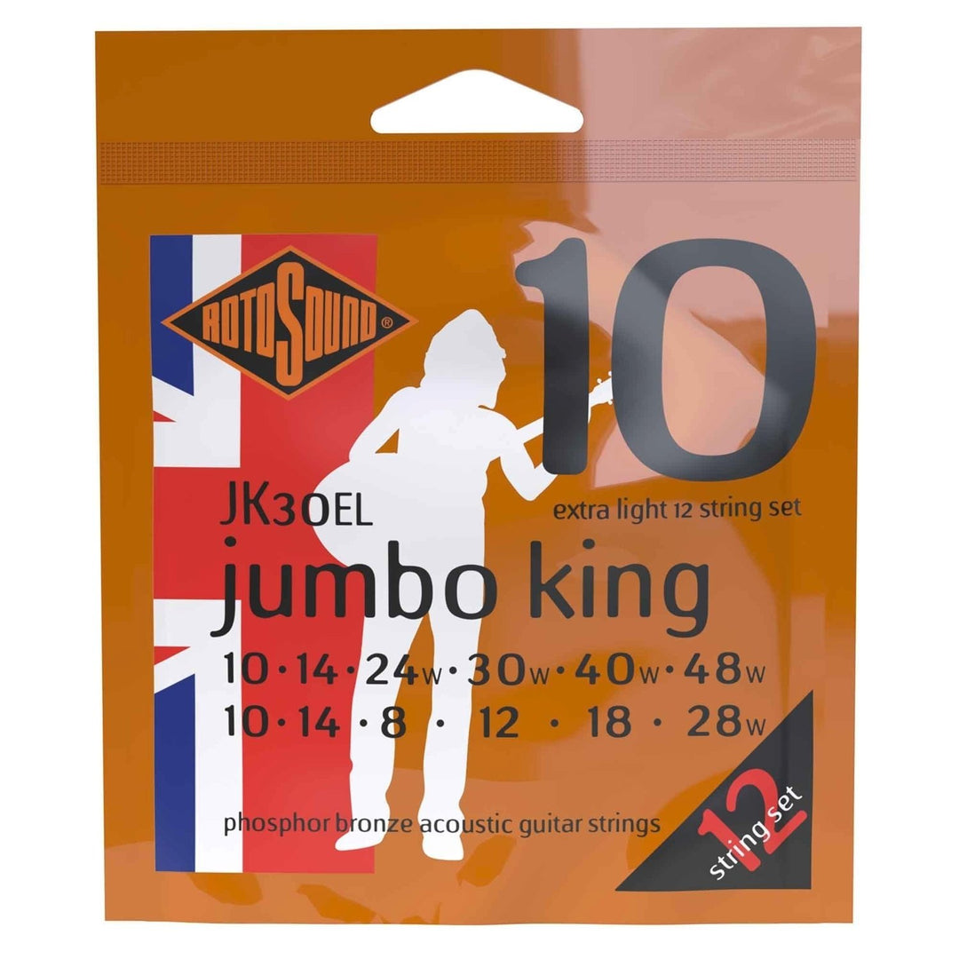 Rotosound Kielit akustiselle kitaralle Jumbo King - Set 12-string Extra Light 10-48 (JK30EL)