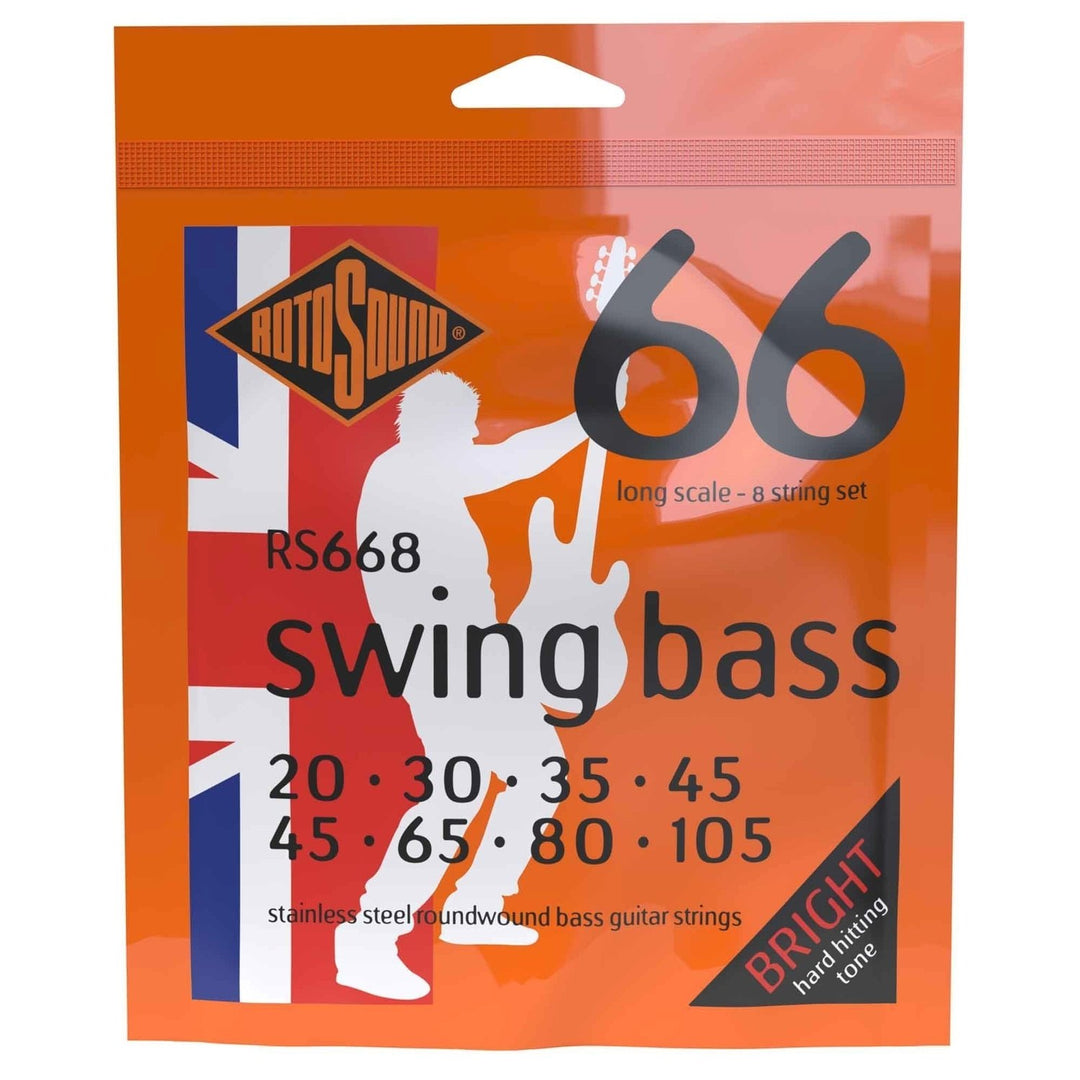 Rotosound E-bassokielet Swing Bass 66 – set 8-kielinen ruostumaton teräs 45–105 (RS668)