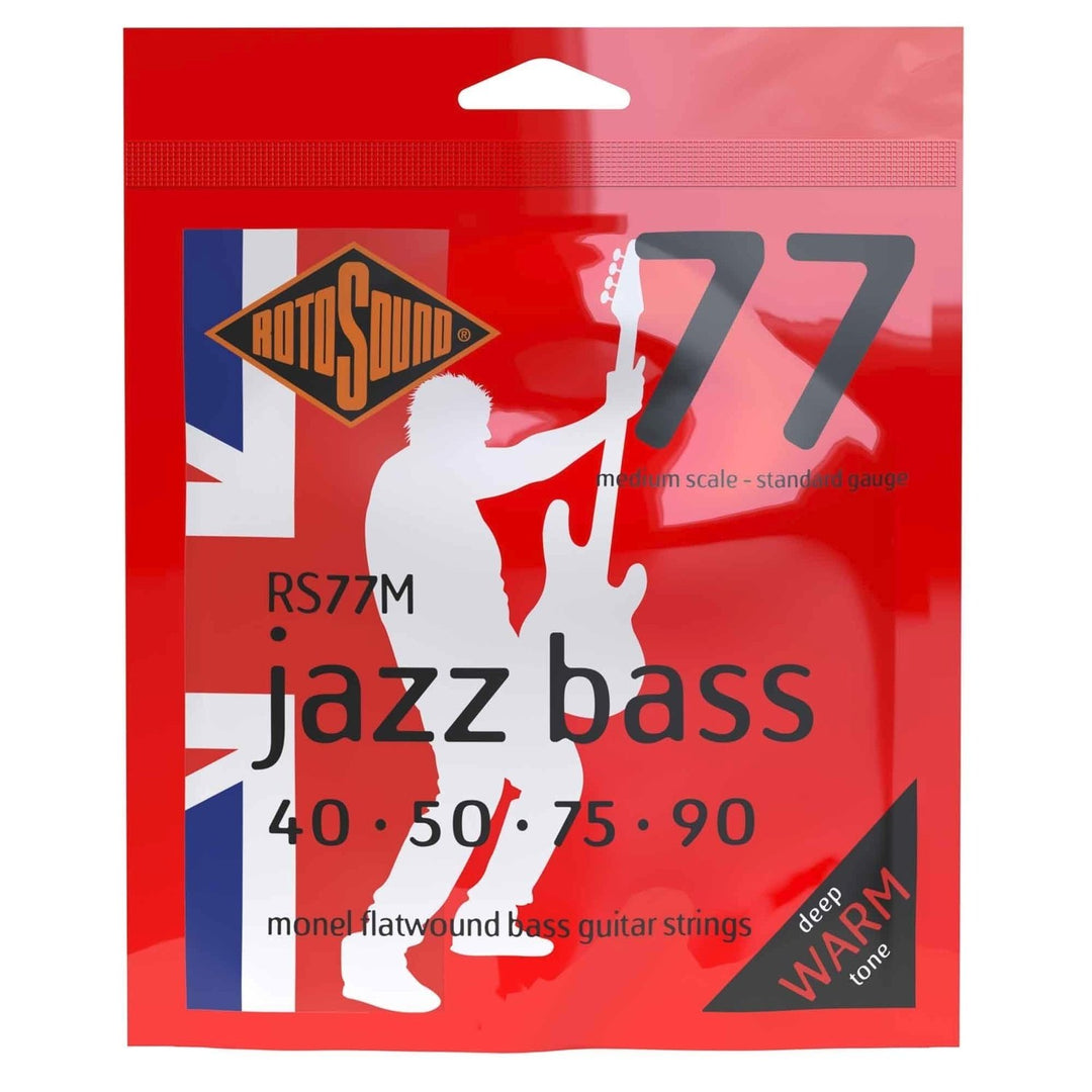 Rotosound Jazz Bass Strings Jazz Bass 77 - 4-kielinen setti Medium 40-90 // Medium-mittakaava (30.5"/772mm–32"/810mm) (RS77M)