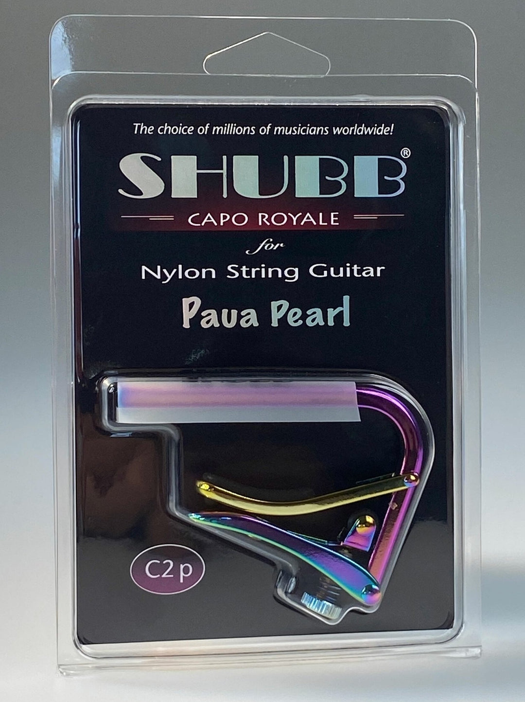 Shubb Capo Standard Capo - Klassinen kitara paua-helmi (C2P)