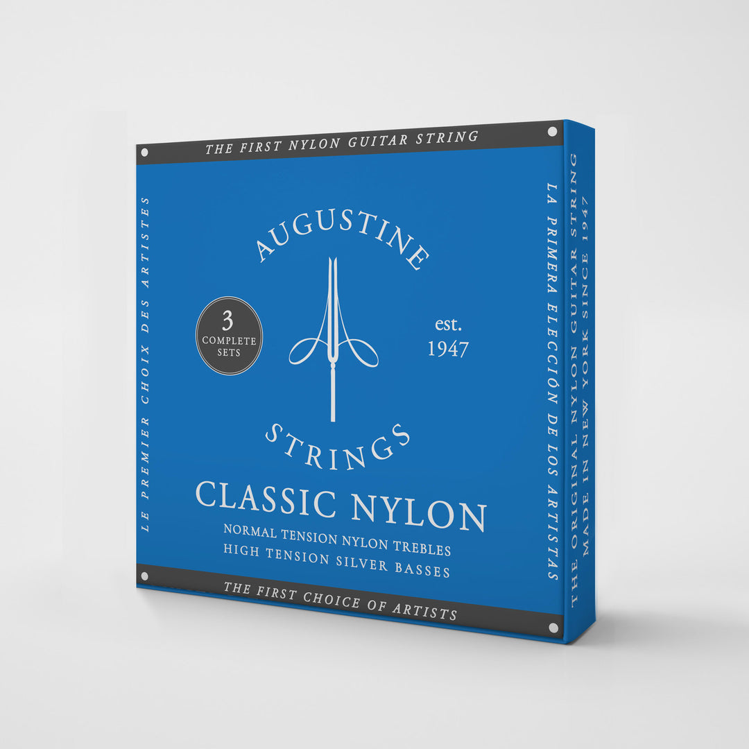 Augustine-kielet klassiselle kitaralle Classic Label – 3 x set Classic Blue (normal/high)