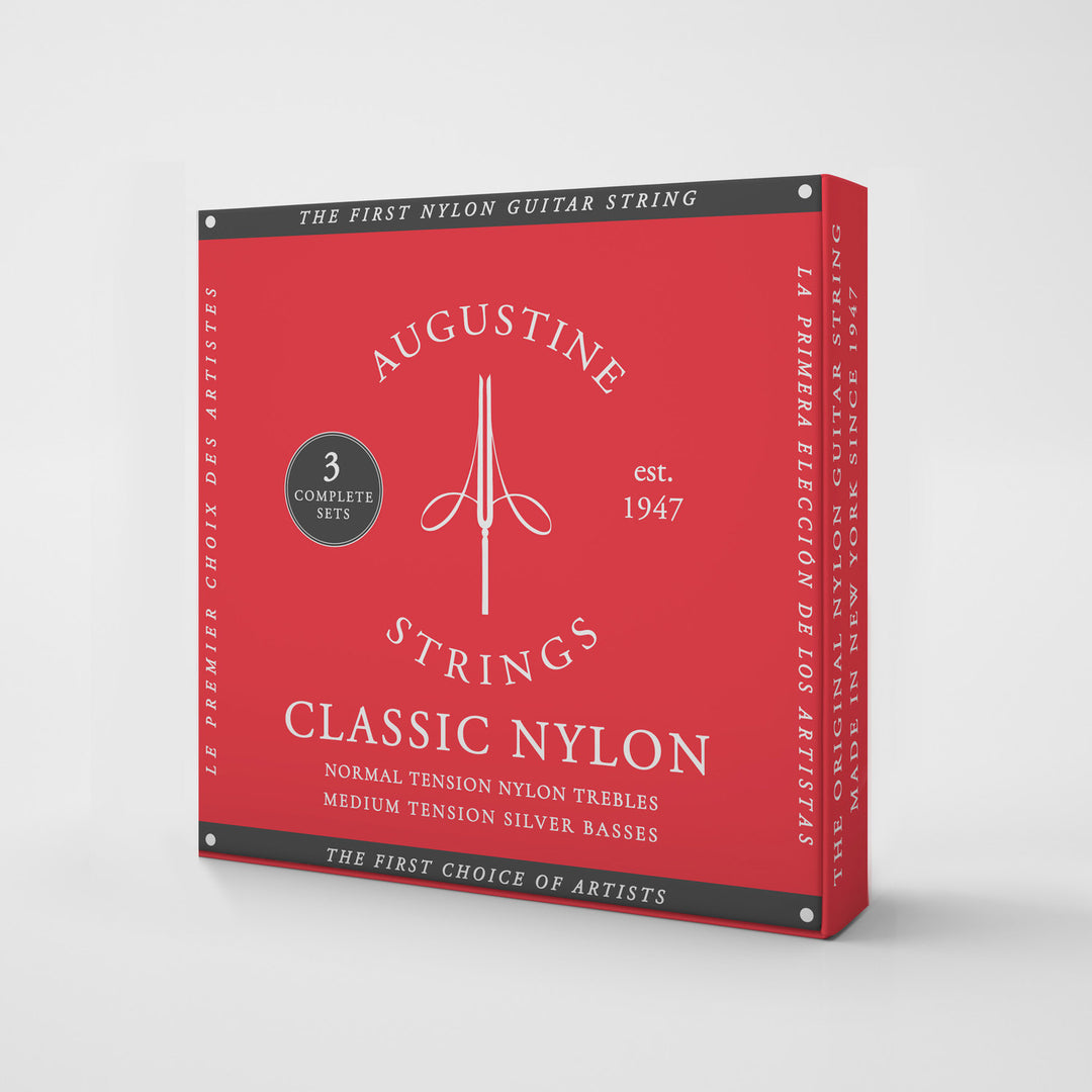 Augustine Strings klassiselle kitaralle Classic Label - 3 x Set Classic Red (normal/medium)